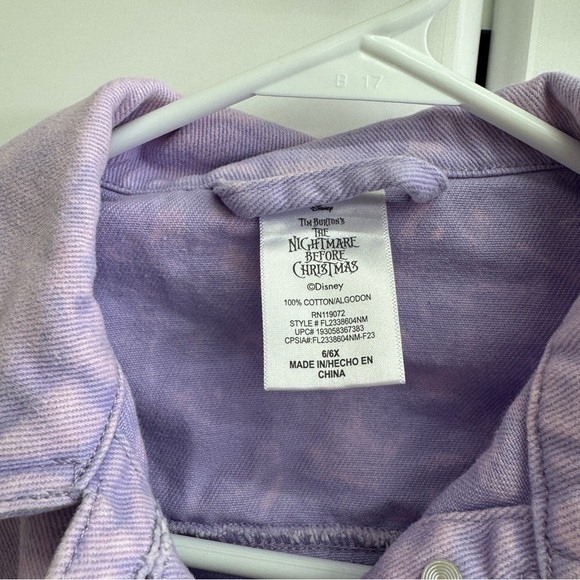 451 Kids Disney The Nightmare Before Christmas Jean Denim Jacket Size 6/6X - Picture 5 of 7